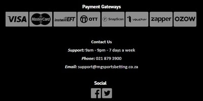 MG Sports Betting Africa - Banking and Support